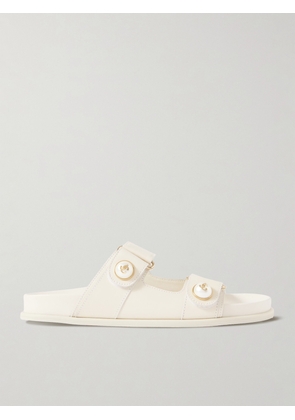 Jimmy Choo - Fayence Faux Pearl-embellished Leather Slides - White - IT35,IT35.5,IT36,IT36.5,IT37,IT37.5,IT38,IT38.5,IT39,IT39.5,IT40,IT40.5,IT41,IT41.5,IT42,IT43