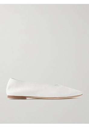 STAUD - Alba Leather Ballet Flats - White - IT35,IT35.5,IT36,IT36.5,IT37,IT37.5,IT38,IT38.5,IT39,IT39.5,IT40,IT40.5,IT41,IT41.5,IT42