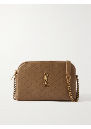 SAINT LAURENT - Gaby Quilted Leather Shoulder Bag - Brown - One size