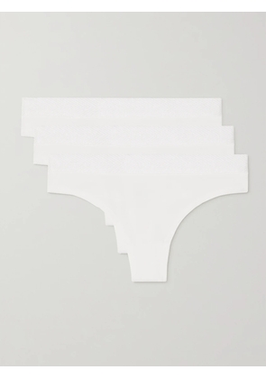 CDLP - + Net Sustain Set Of Three Tencel Lyocell-blend Thongs - White - x small,small,medium,large,x large