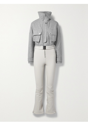 Cordova - The Telluride Belted Two-tone Wool-blend And Twill Ski Suit - Gray - x small,small,medium,large