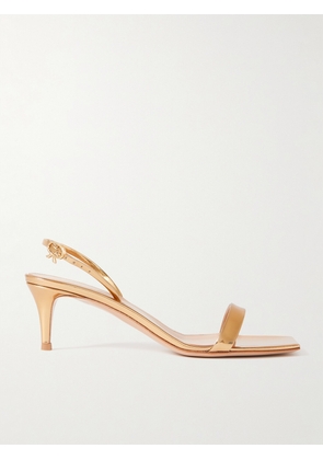 Gianvito Rossi - Ribbon 55 Patent-leather Slingback Sandals - Gold - IT34,IT35,IT35.5,IT36,IT36.5,IT37,IT37.5,IT38,IT38.5,IT39,IT39.5,IT40,IT40.5,IT41,IT41.5,IT42
