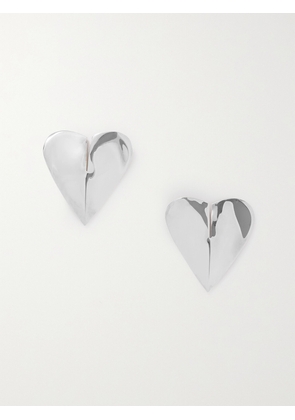 Alaïa - Torn Heart Oversized Silver-tone Earrings - One size
