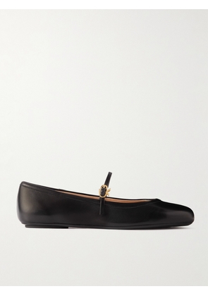 Gianvito Rossi - Carla Leather Mary Jane Ballet Flats - Black - IT34,IT35,IT35.5,IT36,IT36.5,IT37,IT37.5,IT38,IT38.5,IT39,IT39.5,IT40,IT40.5,IT41,IT41.5,IT42