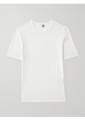 TOTEME - Ribbed Stretch-cotton Jersey T-shirt - White - xx small,x small,small,medium,large,x large