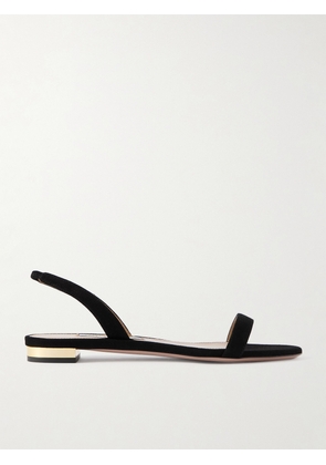 Aquazzura - So Nude Suede Slingback Sandals - Black - IT36,IT36.5,IT37,IT37.5,IT38,IT38.5,IT39,IT39.5,IT40,IT40.5,IT41,IT41.5,IT42
