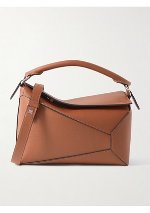 LOEWE - Puzzle Edge Small Textured-leather Shoulder Bag - Brown - One size