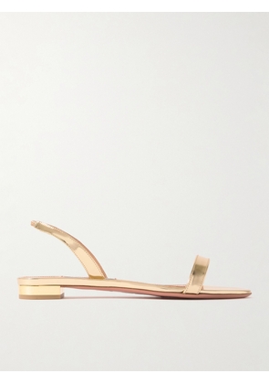 Aquazzura - So Nude Mirrored-leather Slingback Sandals - Gold - IT36,IT36.5,IT37,IT37.5,IT38,IT38.5,IT39,IT39.5,IT40,IT40.5,IT41,IT41.5,IT42