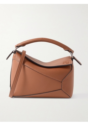 LOEWE - Puzzle Edge Mini Textured-leather Shoulder Bag - Brown - One size
