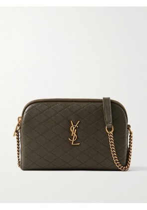 SAINT LAURENT - Gaby Quilted Leather Shoulder Bag - Green - One size