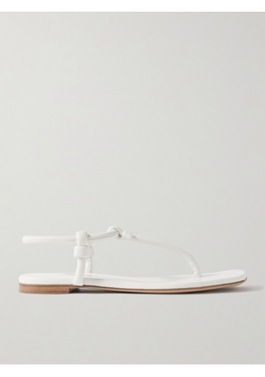 Gianvito Rossi - Juno Thong Knotted Leather Sandals - White - IT35,IT36,IT36.5,IT37,IT37.5,IT38,IT38.5,IT39,IT39.5,IT40,IT40.5,IT41,IT41.5,IT42