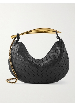 Bottega Veneta - Sardine With Chain Small Intrecciato Leather Shoulder Bag - Black - One size