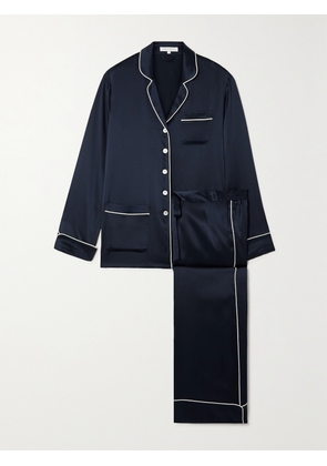 Olivia von Halle - Coco Silk-satin Pajama Set - Blue - x small,small,medium,large,x large