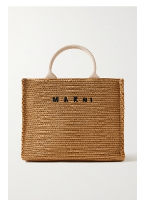Marni - Basket Small Canvas-trimmed Embroidered Faux Raffia Tote - Neutrals - One size