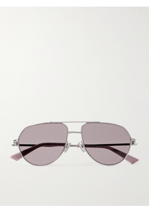 BOTTEGA VENETA EYEWEAR - Aviator-style Silver-tone Sunglasses - One size