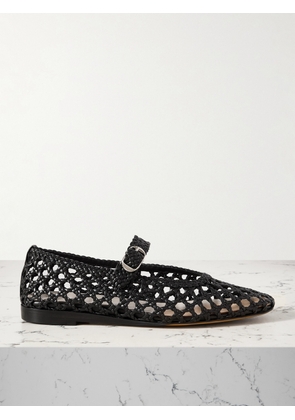 Le Monde Béryl - Woven Leather Mary Jane Ballet Flats - Black - IT35,IT35.5,IT36,IT36.5,IT37,IT37.5,IT38,IT38.5,IT39,IT39.5,IT40,IT40.5,IT41,IT41.5,IT42