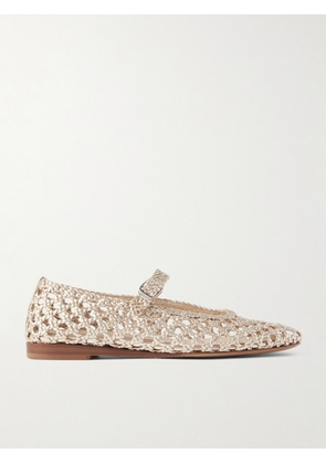 Le Monde Béryl - Woven Metallic Leather Mary Jane Ballet Flats - Gold - IT35,IT35.5,IT36,IT36.5,IT37,IT37.5,IT38,IT38.5,IT39,IT39.5,IT40,IT40.5,IT41,IT41.5,IT42