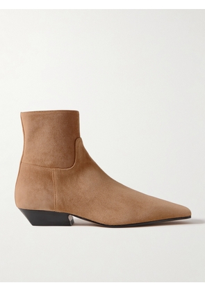 KHAITE - Marfa Suede Ankle Boots - Brown - IT36,IT36.5,IT37,IT37.5,IT38,IT38.5,IT39,IT39.5,IT40,IT41
