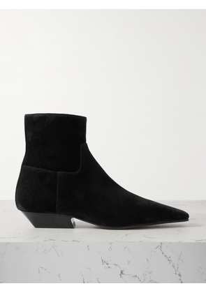KHAITE - Marfa Suede Ankle Boots - Black - IT36,IT36.5,IT37,IT37.5,IT38,IT38.5,IT39,IT39.5,IT40,IT41