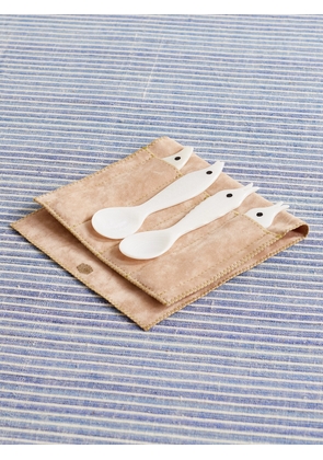 Gohar World - Sea Creatures Set Of Four Mother-of-pearl Spoons - Off-white - One size