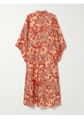 La DoubleJ - Magnifico Printed Silk-twill Maxi Dress - Orange - xx small,x small,small,medium,large,x large