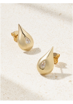 Mateo - Water Droplet 14-karat Gold Diamond Earrings - One size