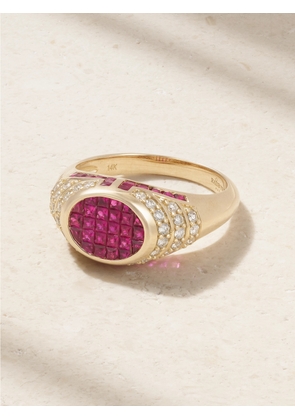 Rainbow K - Lady 14-karat Gold, Ruby And Diamond Ring - 6,7,7 1/2