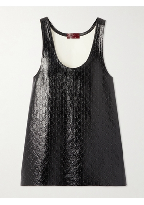 Gucci - Embossed Crinkled Patent-leather Mini Dress - Black - IT38,IT40,IT42