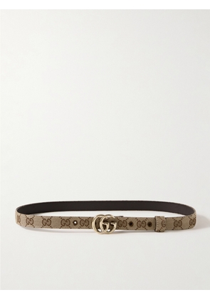 Gucci - Gg Marmont Canvas-jacquard Belt - Neutrals - 60,65,70,75,80,85,90,95,100,105,110,115,120