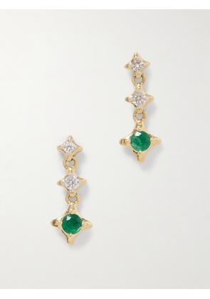 STONE AND STRAND - Lights 14-karat Gold, Diamond And Emerald Earrings - One size