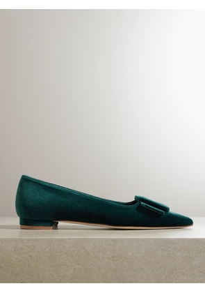 Manolo Blahnik - Maysale Velvet Pointed-toe Flats - Green - IT35,IT35.5,IT36,IT36.5,IT37,IT37.5,IT38,IT38.5,IT39,IT39.5,IT40,IT40.5,IT41,IT41.5,IT42,IT42.5,IT43