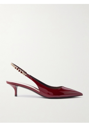 Gucci - Signoria Embellished Patent-leather Slingback Pumps - Red - IT34,IT34.5,IT35,IT35.5,IT36,IT36.5,IT37,IT37.5,IT38,IT38.5,IT39,IT39.5,IT40,IT40.5,IT41,IT41.5,IT42