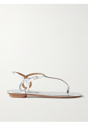Aquazzura - Almost Bare Metallic Leather Sandals - Silver - IT35,IT36,IT36.5,IT37,IT37.5,IT38,IT38.5,IT39,IT39.5,IT40,IT40.5,IT41,IT41.5,IT42