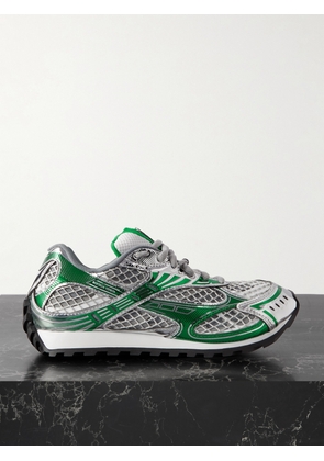 Bottega Veneta - Orbit Metallic Rubber, Mesh And Fishnet Sneakers - Green - EU 35,EU 36,EU 37,EU 38,EU 39,EU 40,EU 41,EU 42