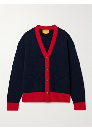 Guest In Residence - Color-block Cashmere Cardigan - Blue - x small,small,medium,large,x large