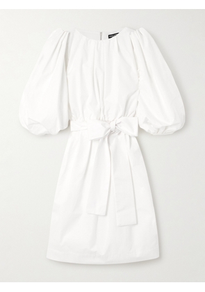 Dolce & Gabbana - Belted Pleated Cotton-poplin Midi Dress - White - IT36,IT38,IT40,IT42,IT44,IT46,IT48