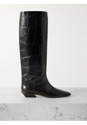 Paris Texas - Bettina Croc-effect Leather Boots - Black - IT35,IT36,IT36.5,IT37,IT37.5,IT38,IT38.5,IT39,IT39.5,IT40,IT40.5,IT41,IT41.5,IT42