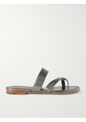 Manolo Blahnik - Susa Metallic Leather Sandals - Silver - IT36,IT36.5,IT37,IT37.5,IT38,IT38.5,IT39,IT39.5,IT40,IT40.5,IT41,IT41.5,IT42