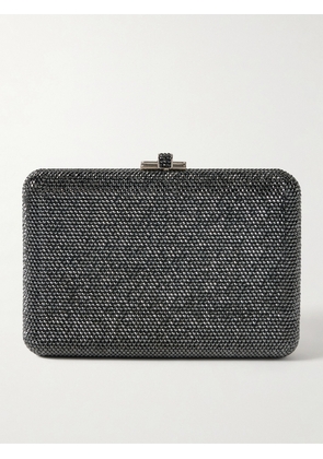 Judith Leiber Couture - Slim Slide Crystal-embellished Silver-tone Clutch - Gray - One size