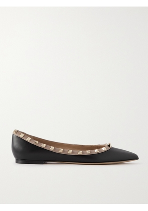 Valentino Garavani - Rockstud Leather Point-toe Flats - Black - IT35,IT36,IT36.5,IT37,IT37.5,IT38,IT38.5,IT39,IT39.5,IT40,IT40.5,IT41,IT41.5,IT42