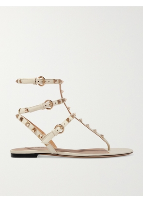 Valentino Garavani - The Rockstud Leather Sandals - Ivory - IT35,IT36,IT37,IT37.5,IT38,IT38.5,IT39,IT39.5,IT40,IT40.5,IT41,IT41.5,IT42