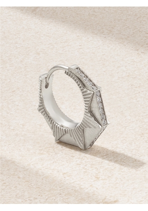 Marie Lichtenberg - Nyc 18-karat White Gold Diamond Single Hoop Earring - Silver - One size