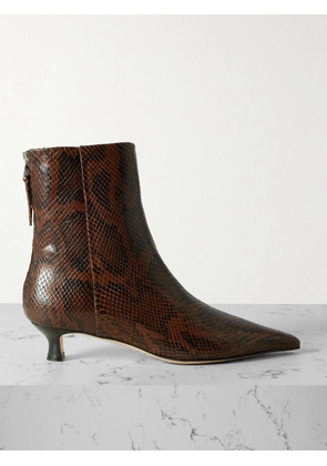 Aeyde - Zoe Snake-effect Leather Point-toe Ankle Boots - Animal print - IT35,IT36,IT37,IT38,IT39,IT40,IT41,IT42