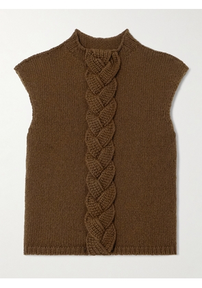 LEMAIRE - Cable-knit Wool-blend Vest - Brown - xx small,x small,small,medium,large,x large