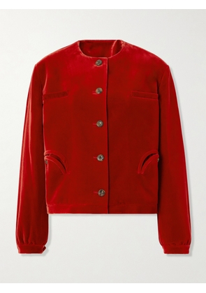 BLAZÉ Milano - Jealousy Cotton-velvet Jacket - Red - 00,1,2,3,4