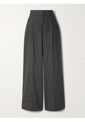 SASUPHI - Bogart Pleated Wool-blend Flannel Wide-leg Pants - Gray - IT38,IT40,IT42,IT44,IT46