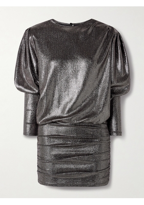 Marant Étoile - Britany Ruched Metallic Stretch-jersey Mini Dress - Black - FR 34,FR 36,FR 38,FR 40,FR 42,FR 44