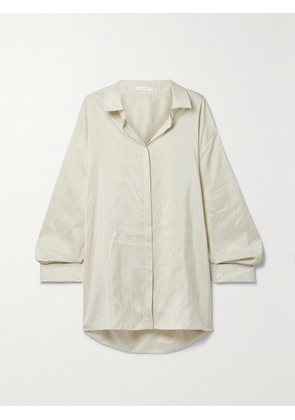 The Row - Nomoon Oversized Embroidered Striped Silk Shirt - Off-white - x small,small,medium,large,x large