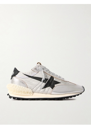 Golden Goose - Running Marathon Metallic Rubber And Leather-trimmed Ripstop Sneakers - Silver - IT35,IT36,IT37,IT38,IT39,IT40,IT41,IT42