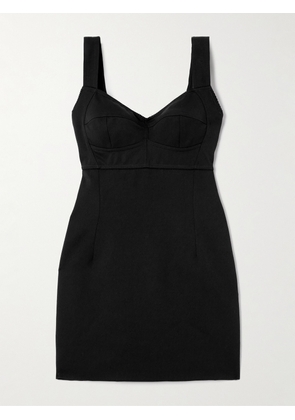 Dolce & Gabbana - Scalloped Wool-blend Gabardine Mini Corset Dress - Black - IT36,IT38,IT40,IT42,IT44,IT46,IT48,IT50
